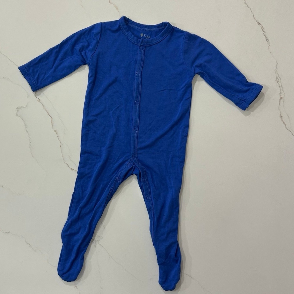 Kyte Baby Bamboo One Piece Sleeper Pajamas with Snaps Blue 0-3 Months